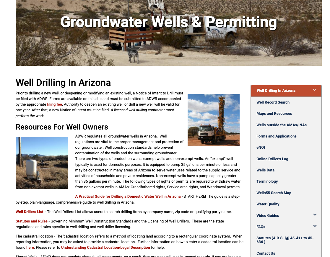 Well Drilling in Arizona - Groundwater Wells & Permitting