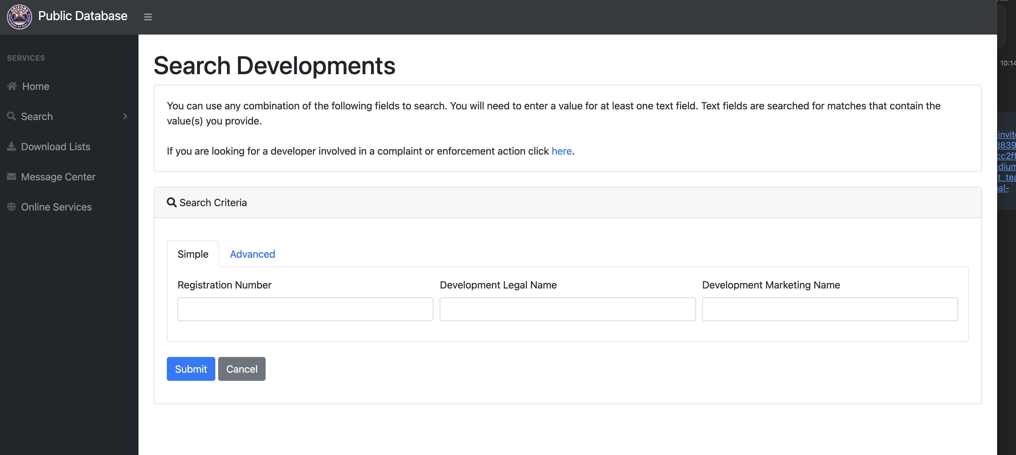 ADRE Public Report Database