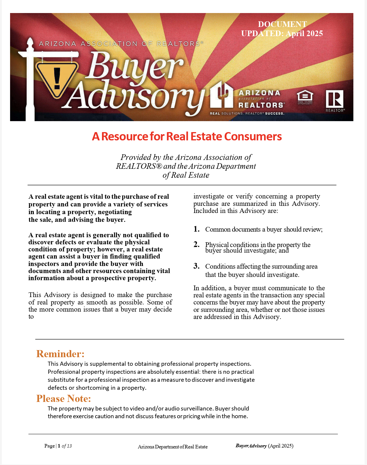 Buyer Advisory Guide