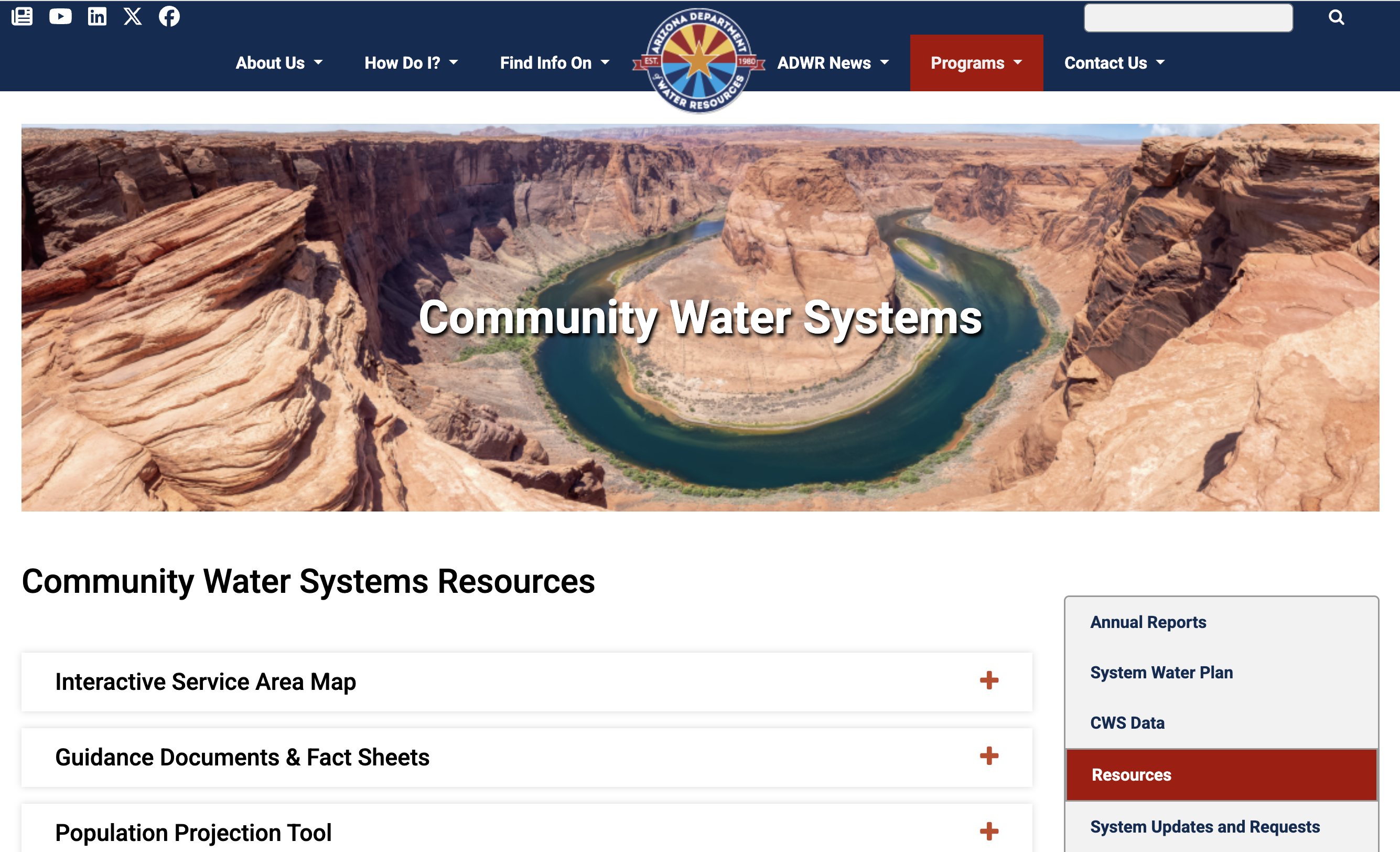 Arizona Community Water Systems Search